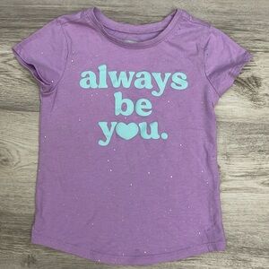 Garanimals Purple Girl's Graphic Tee "Always Be You" Glitter Size 4T